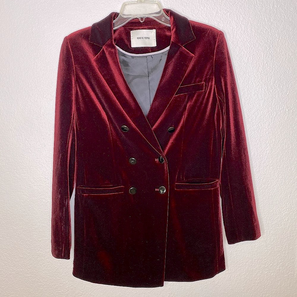 GENUINE PEOPLE Velvet Blazer Jacket